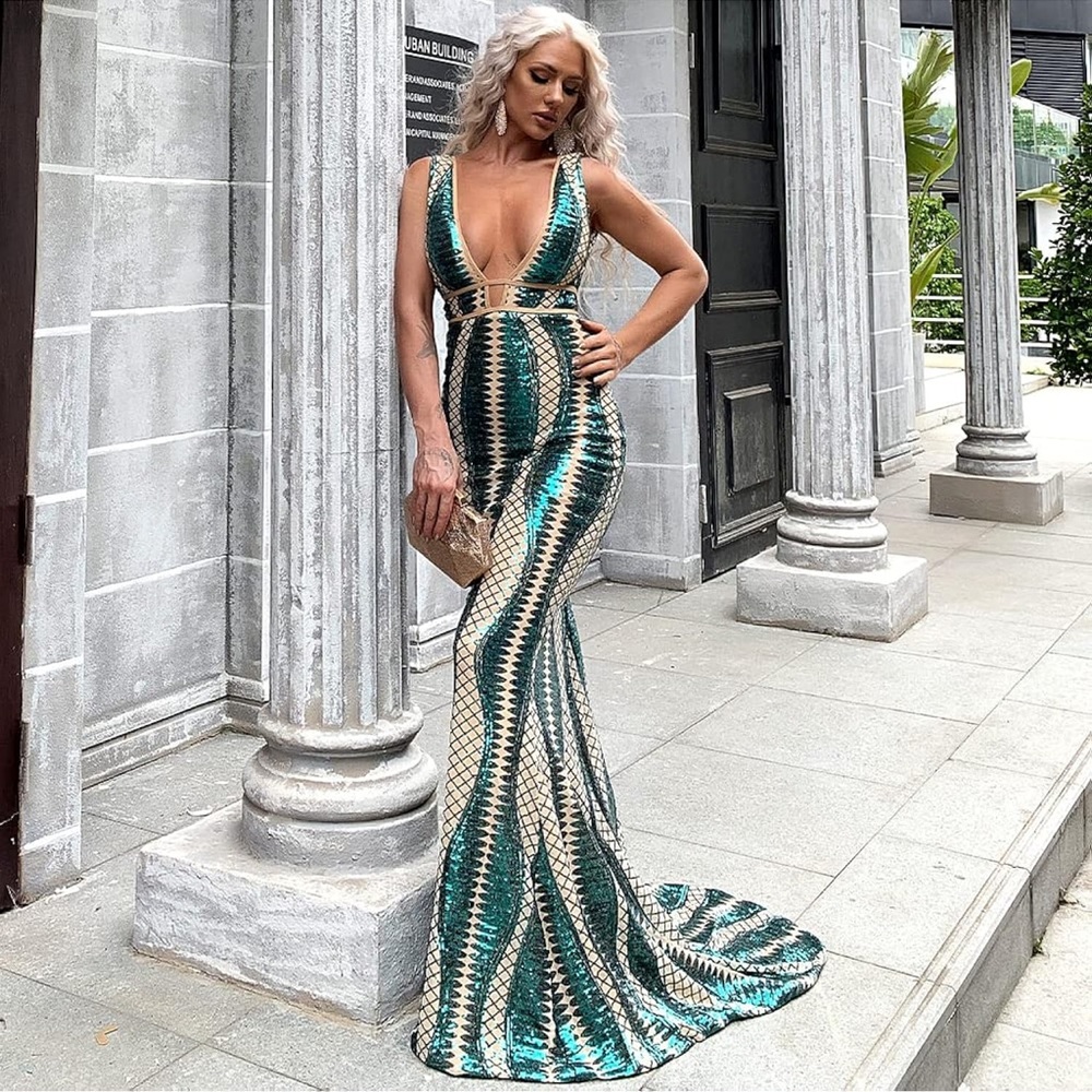 Elegant Sequin Evening Gown